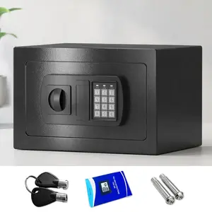 Box, Fireproof and Cabinet Lock Box with Keypad Keys, Pre Drilled Holes, Stainless Steel Security Box, Metal Storage Box Depository, Easy Installation for Jewelry