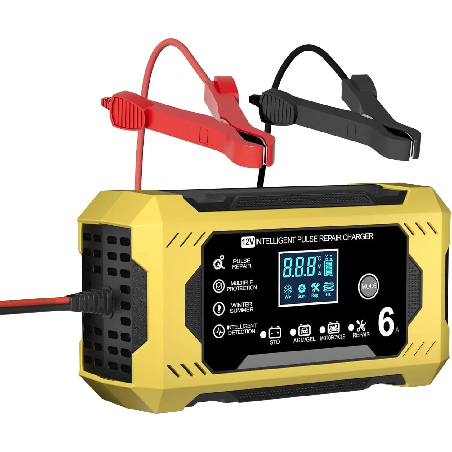 Charger 6-Amp 12V Automatic   Trickle Charger,  Maintainer Desulfator with Temperature Compensation for    Lawn Mower Marine