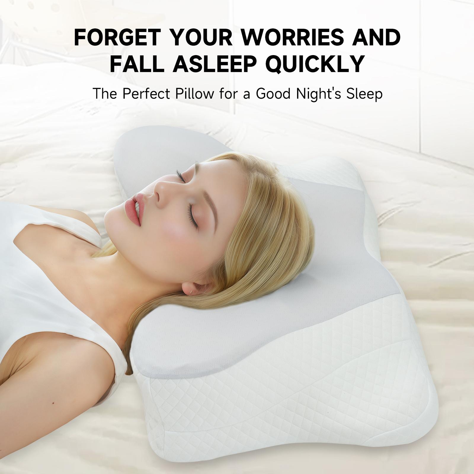 VIZIM Memory Foam Infinity Pillow Cervical Neck Support for Side Back Sleepers with Washable Cooling Cover Orthopedic Bed Pillow for Pain Relief Ergonomic Design VIZIM Memory Foam Infinity Pillow Cervical Neck Support for Side Back Sleepers with Washable Cooling Cover Orthopedic Bed Pillow for Pain Relief Ergonomic Design