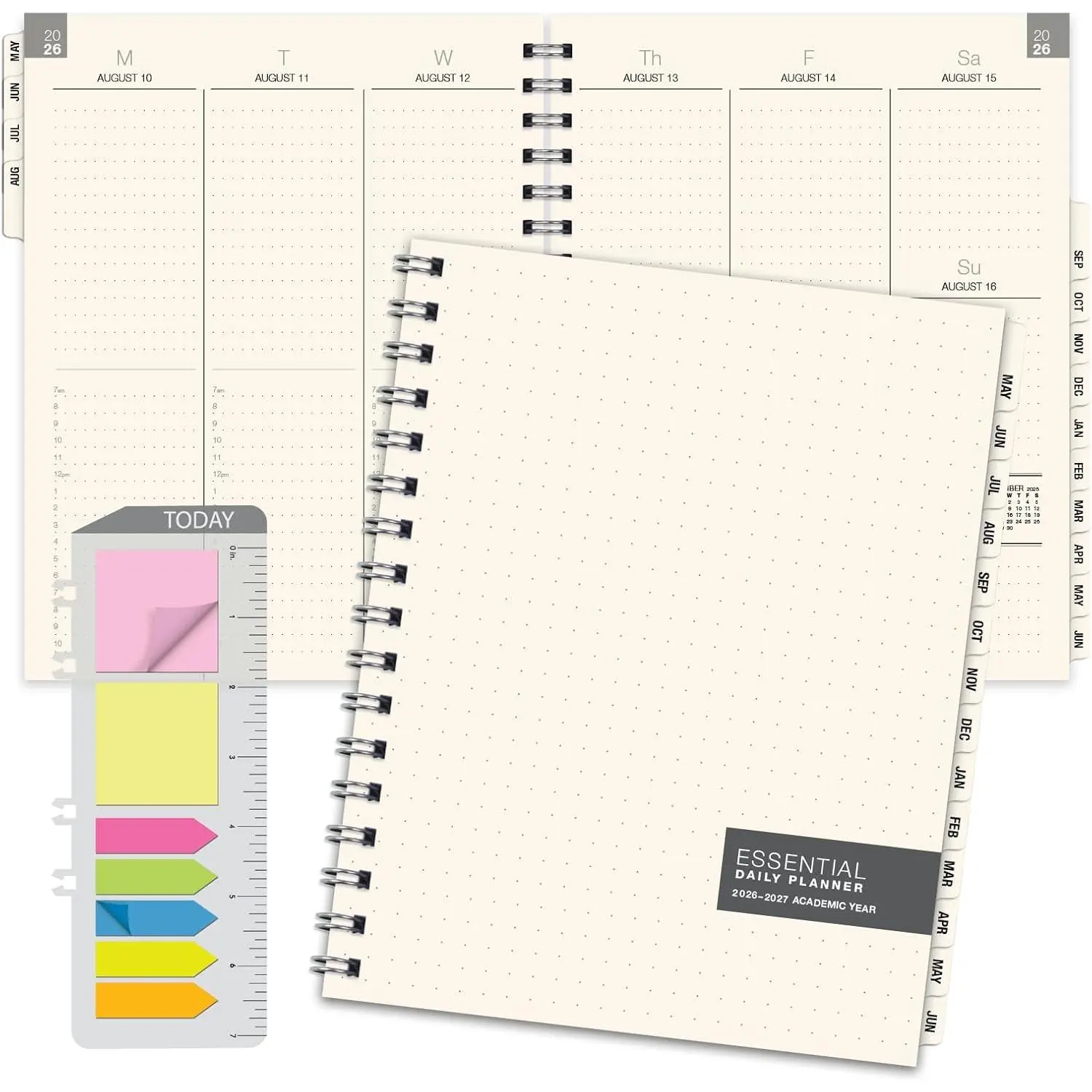 14-Month Essential Monthly & Weekly Planner 2026-2027 (May 2026-June 2027, 7"x9"), Paper Pages, Simple Planning Tool with Tabs, Professional Easy-to-Use Design, Frosted Poly Cover for Extra Protection