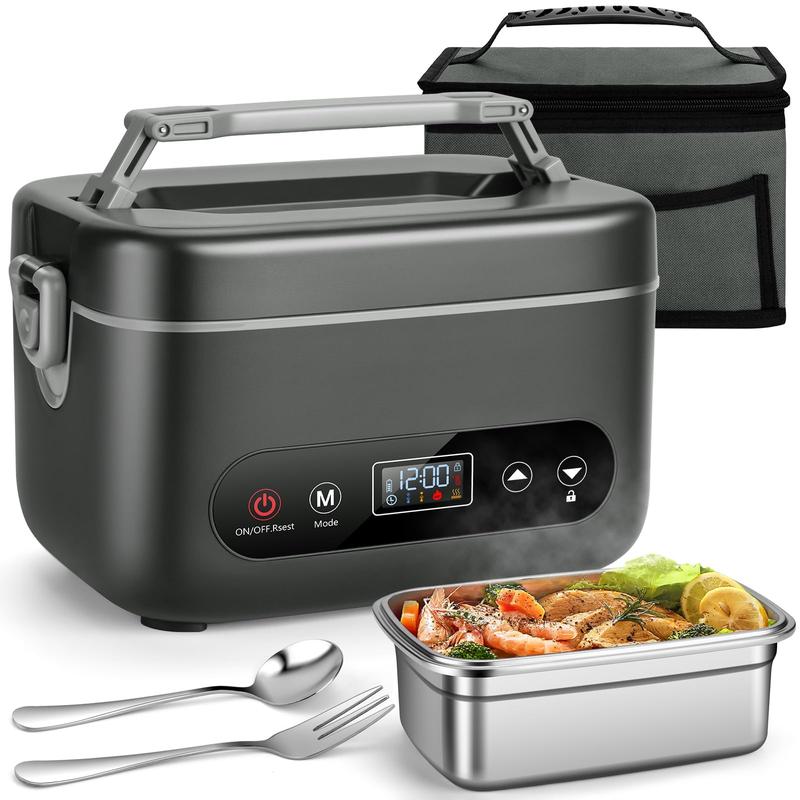 1.2L Leak-proof and BPA-free Cordless Electric Lunch Box, 20000mAh Rechargeable Portable Food Warmer with 5-sided Heating, Auto Temp Control