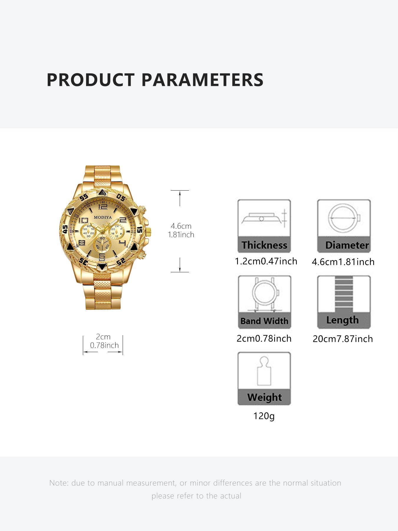 Men's Business Fashion Round Analog Quartz Watch, Fashion Watch for Party, Daily Clothing Decor, Trendy All-match & Exquisite Watch for Birthday Gift with Box