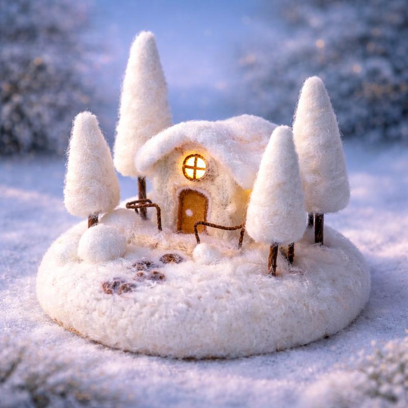 1Set Needle Felting Kit, Felting kits for Beginners adult with Step-by-Step Tutorials, Four Seasons House Scene DIY Felting Kit, Cute Funny Home Decorative Ornaments, Birthday Valentine's Day and Christmas Novelty Gifts