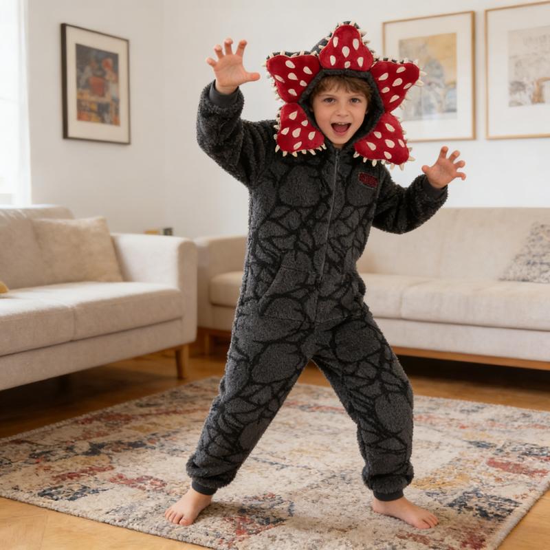 Stranger Things Demogorgon Onesie Fleece Fabric Cosplay Costume Pajamas Kids Adults Hooded Jumpsuit Christmas New Year Sleepwear for Boys and Gilrs Upside Pjs Stranger Things Demogorgon Onesie Fleece Fabric Cosplay Costume Pajamas Kids Adults Hooded Jumpsuit Christmas New Year Sleepwear for Boys and Gilrs Upside Pjs