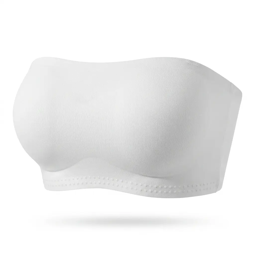 Strapless Wireless Bandeau Bra Multi Hook Back Closure Non-slip Invisible Stretchy Bralette for Daily Light Sports Wear