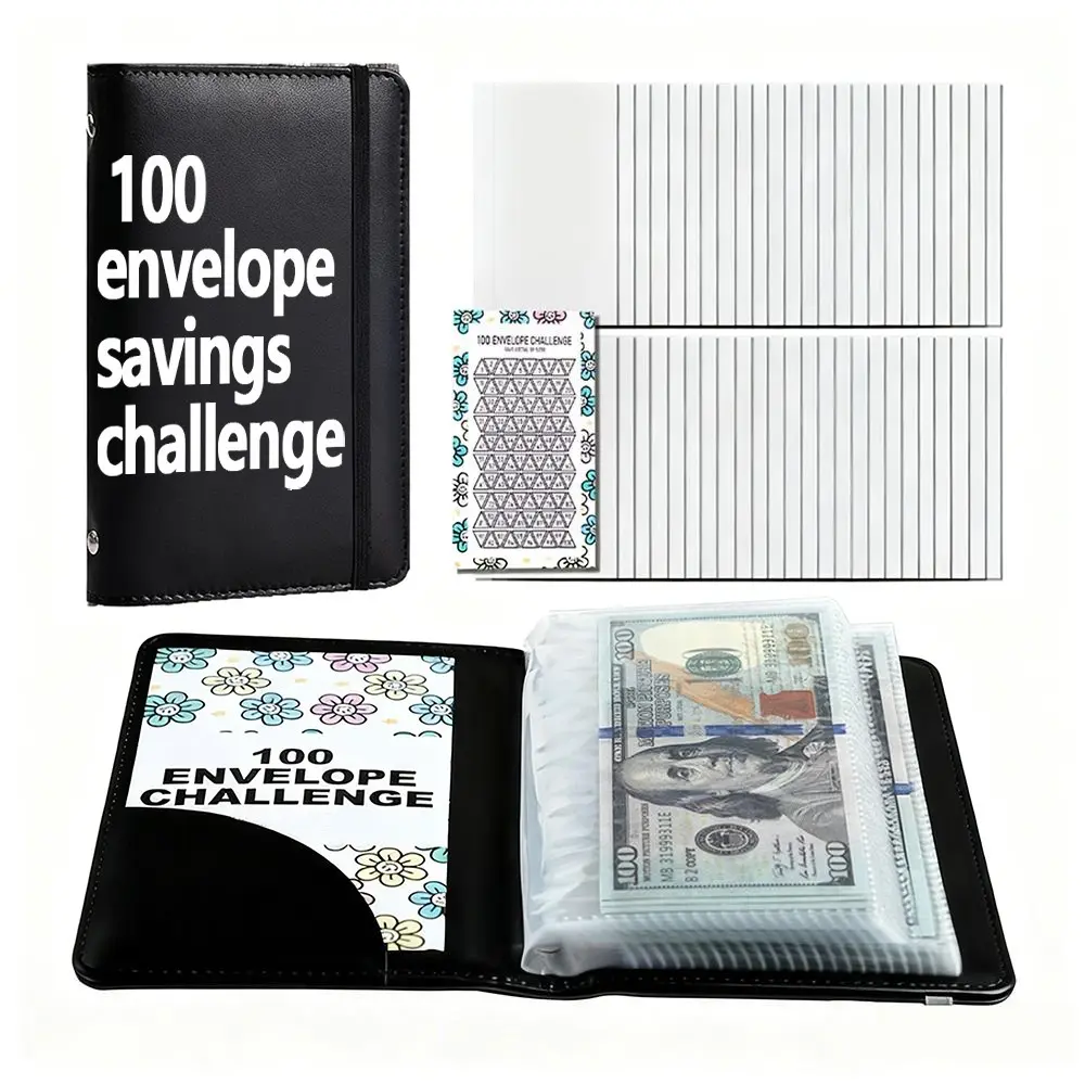 100 Days $5050 Savings Challenge Kit, Savings Challenge Planner, Monthly Budget Planner, Cash Envelope Budget Binder with Coin Storage & Daily Tracker, Savings Tracker Organizer, Habit Forming System to Reach Your Financial Goal