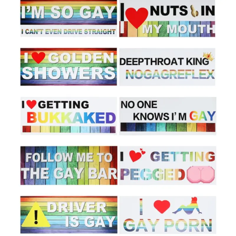 10 Pack Colorful Rainbow Decals | Decorative Stickers for Car Bumpers, Windows, Trucks & Home Decoration