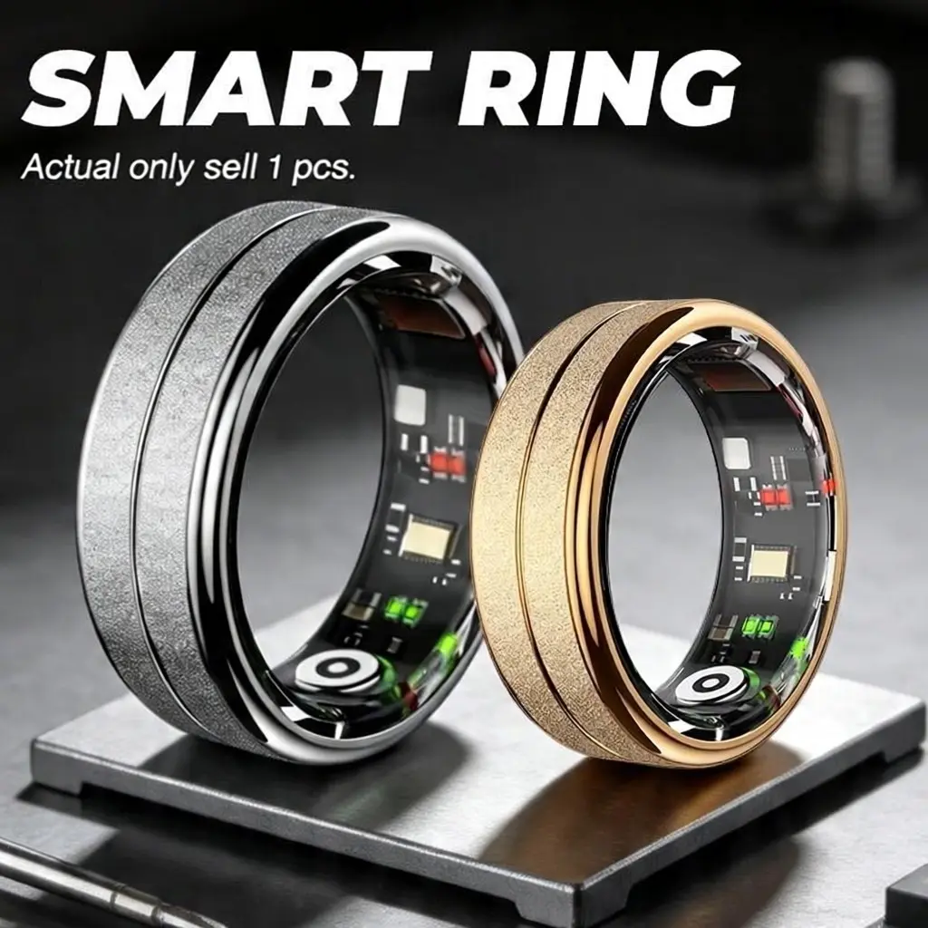 Gwenland Smart Ring with Exercise Modes, Calorie Counter, Pedometer, 5 Atm Waterproof, Ideal Gift for Men & Women, High-Quality Wearable