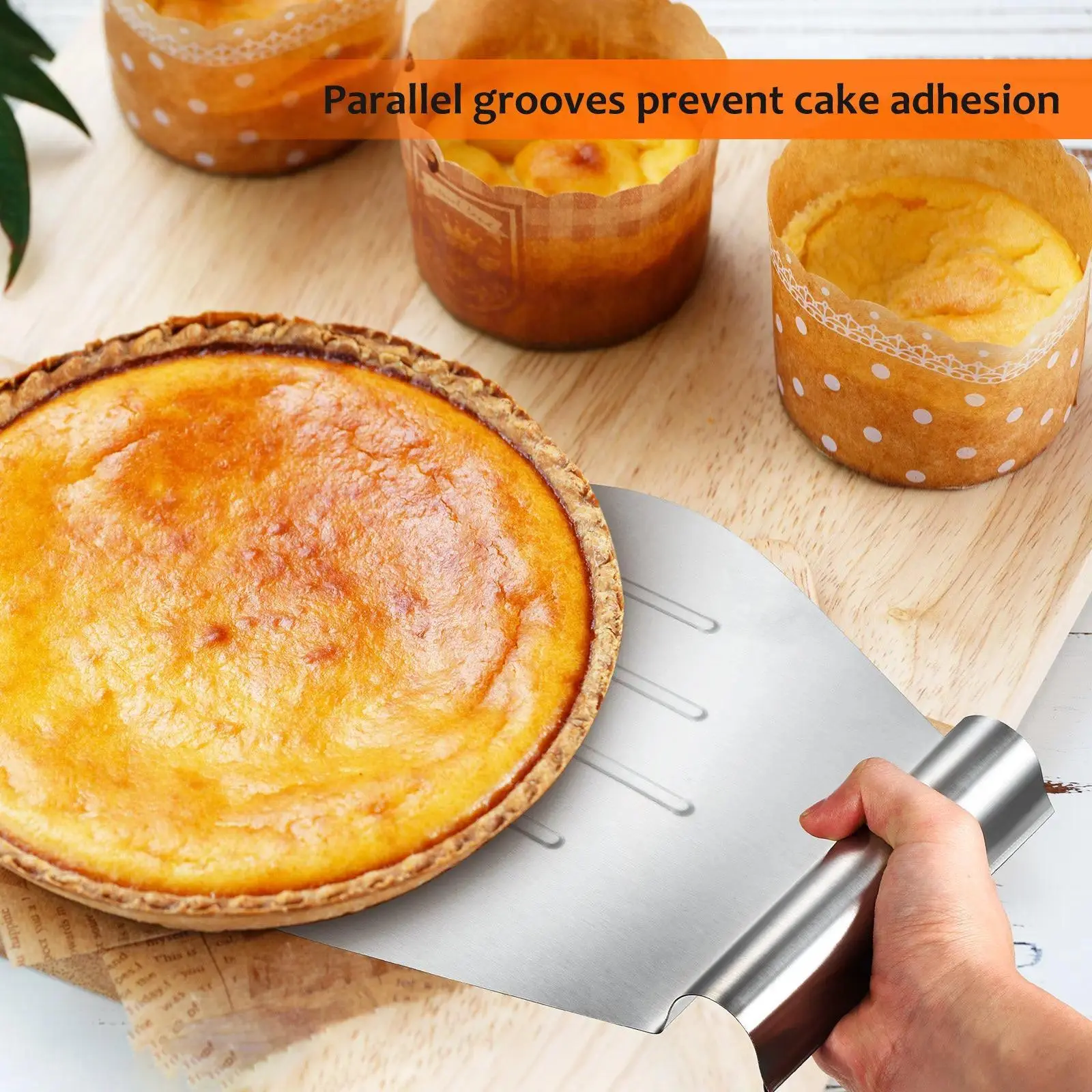 Premium Stainless Steel Cake Lifter Bakeware Transfer Shovel Cake Server Pastry Baking Tool Safe Tray