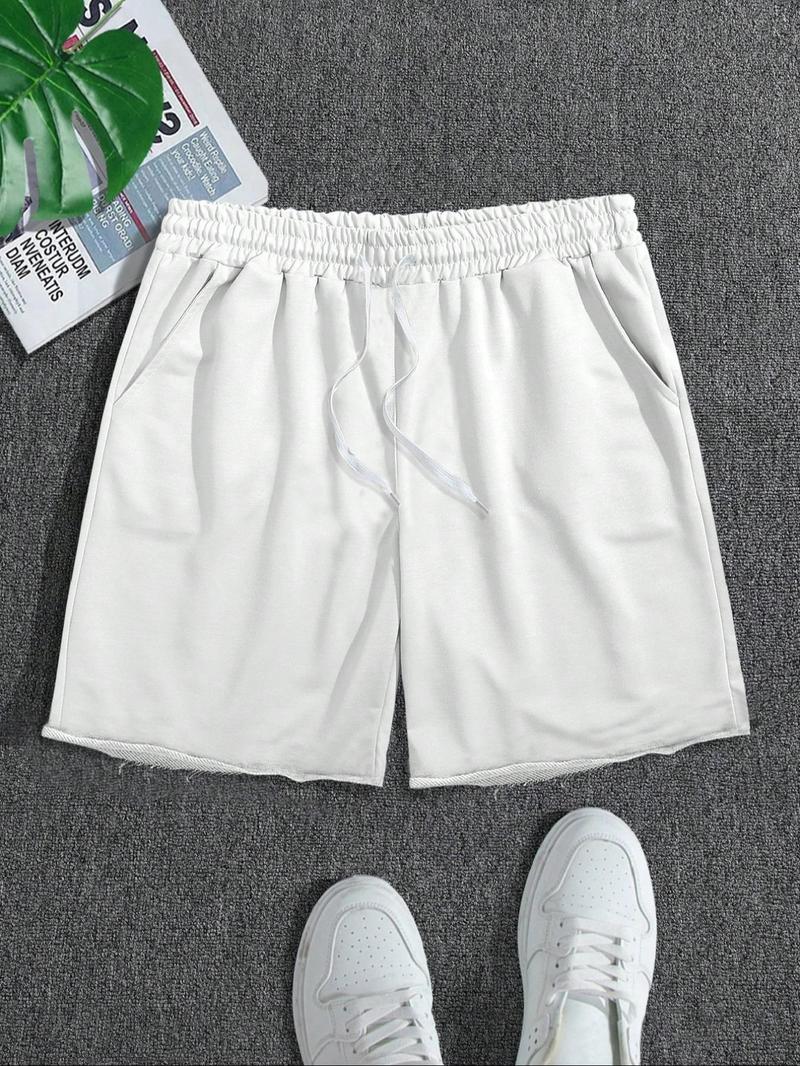 Men's Regular Fit Solid Color Track Shorts, Casual Comfy Breathable Shorts for Daily Outdoor Wear, Men's Bottoms for Summer, Menswear, Casual Streetwear Shorts