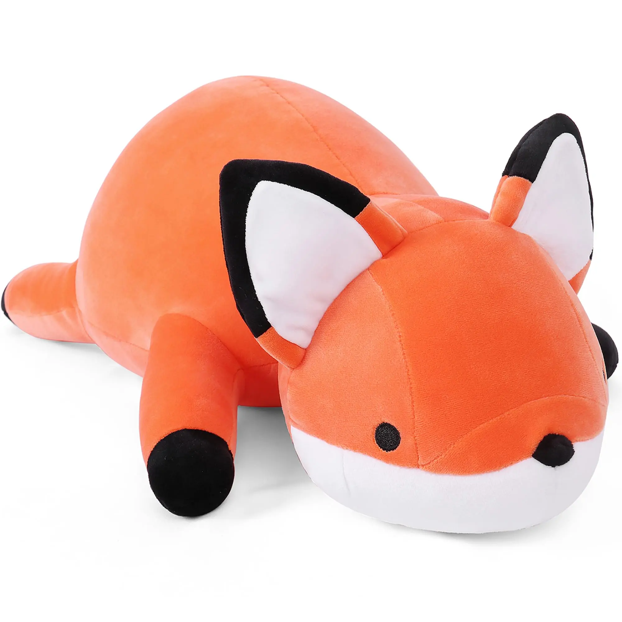 WeBingo Weighted Stuffed Animals, 24" Weighted Fox Plush Toy 4.2 Lb Soft Pillow Cute Giant Plushie Gifts for Kids & Adults