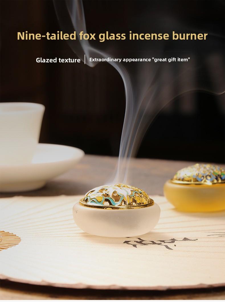 Colored Glaze Incense Burner for Coil Incense Agarwood & Sandalwood Smoke-Free Powder Cloud Style Household Tool Enhances Aroma Ideal for Agarwood & Sandalwood incense stick holder