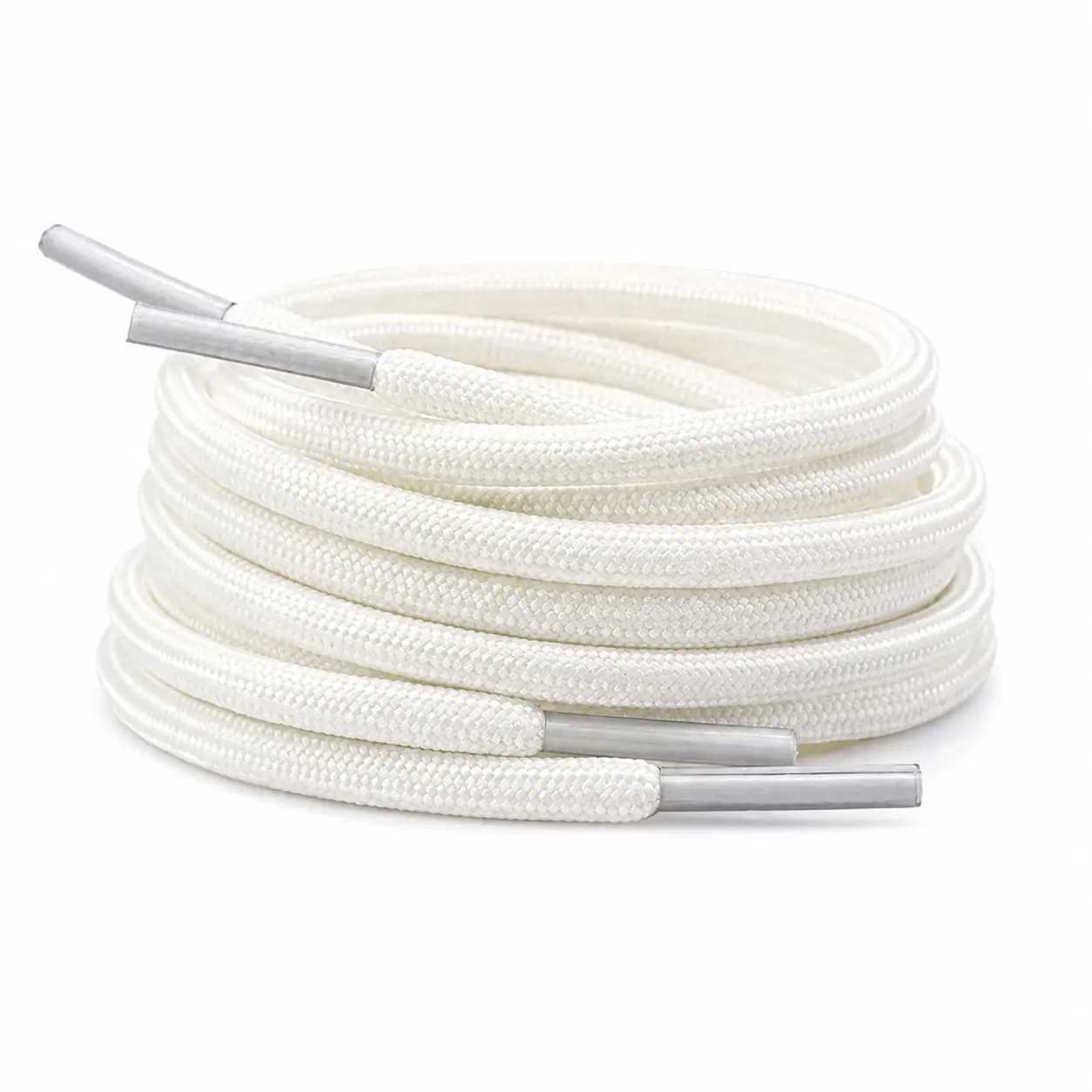 Premium Round Cotton-Polyester Blend Shoelaces – Durable, Non-Slip, Fade-Resistant Laces for Martin Boots, Sneakers, Basketball Shoes, and Casual Footwear – Classic Black and White Set, 120 cm Length, Smooth Finish