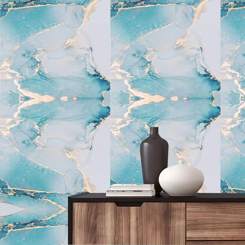 Luxury Blue White Marble Peel And Stick Wallpaper, Resistant Easy To Clean Self Adhesive Removable,No Residue, Reusable Durable Home Decoration,Suitable For Bedroom,Living Room,Cabinet All Indoor Decor Surfaces,Perfect Gift for Home Decor Enthusiasts