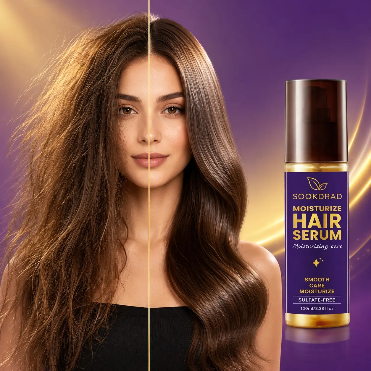 Hair Serum, moisturizing, smooth care, sulfate-free, moisturizing care, for hair, 100ml/3.38fl oz