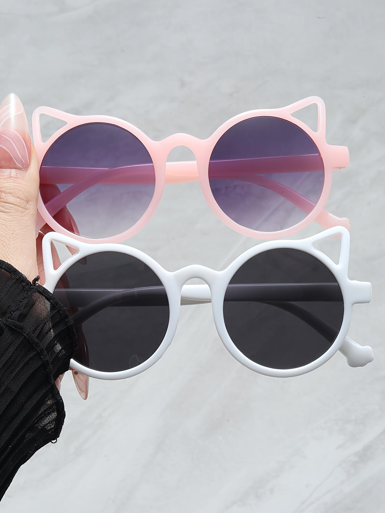 2pcs Cute Cat Ear Glasses Colorful Durable Plastic Frames Playful Cartoon Design for Parties Birthdays Valentine's Day Festive Accessory