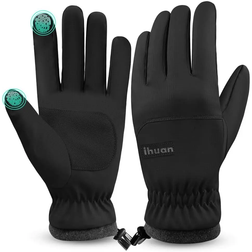 Unisex Winter Waterproof Ski Gloves with Grip Textures and Lightweight Fabric - Warm Cold-Weather Gloves for Snow Sports, Cycling