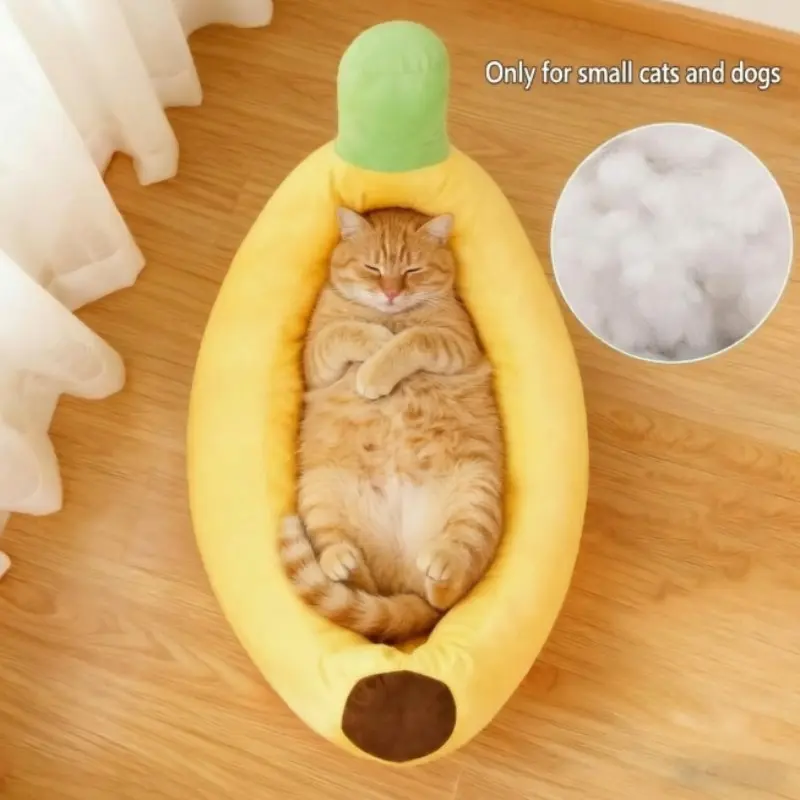 Comfortable Banana Shape Cat Bed, Creative Bananashaped Pet Mattress, Suitable For Kittens And Puppies, Soft Indoor Cat Dog Nest