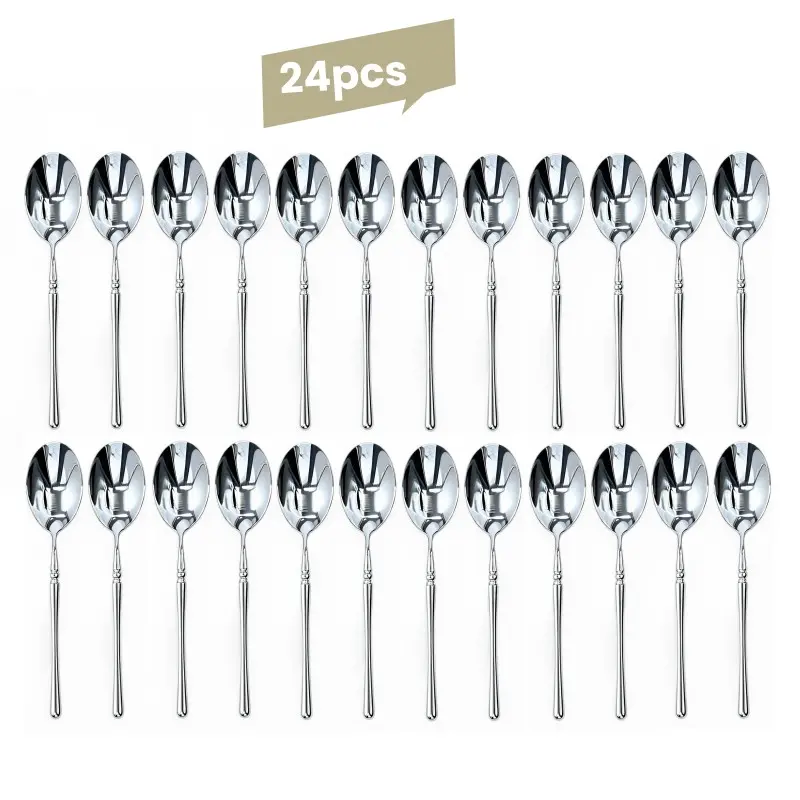 24 Pcs Stainless Steel Coffee Spoons, Food Grade, Mirror Finish, Durable, Rust-Resistant, Dishwasher Safe, Ideal for Home & Commercial Use
