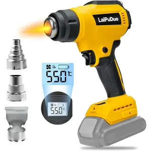 Heat Gun for 20v Battery, 300W Fast Heating Hot Air Gun, 2-Temp Setting 86℉-1022℉(30°C-550°C) with 3 Nozzles for DIY Crafting, Shrink Tubing(Tool Only)