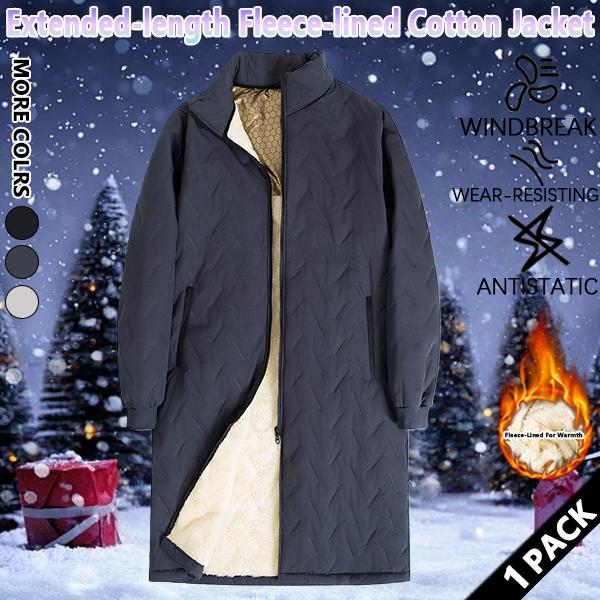 Men's solid color zip-up stand collar mid-length coat, lamb's wool lining, regular fit casual fleece long-sleeved jacket, suitable for autumn and winter wear, winter fashion, men's everyday clothing.