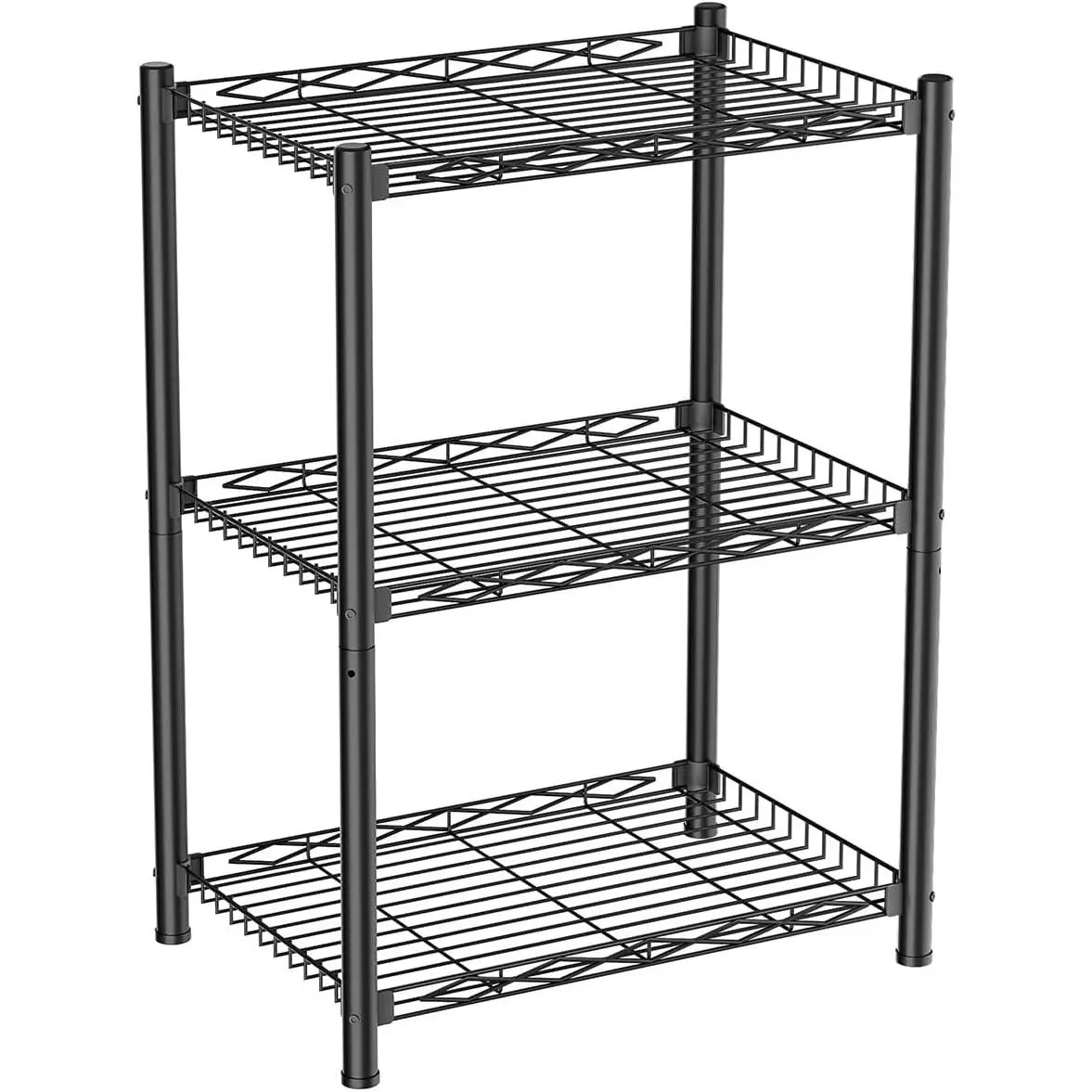 3 Tier Wire Shelf,Metal Shelving Unit Storage Shelves Rack, Utility Small Slim Stable Organizer for Home Kitchen,Garage,Pantry,Closet,Laundry,Bathroom(16.6" L x 11.8" W x 30" H)