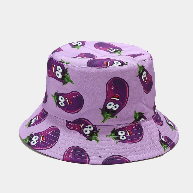 Wholesale bucket hat various vegetable pattern fisherman hat sun hat fedora hat pepper cucumber eggplant wholesale price панама