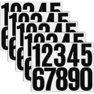 5 Sheets Black Number Stickers, 3 in Vinyl Stick  Numbers, 0-9  Adhesive Numbers for Door, Mailbox, Address, Signs, House, Outside, Bins