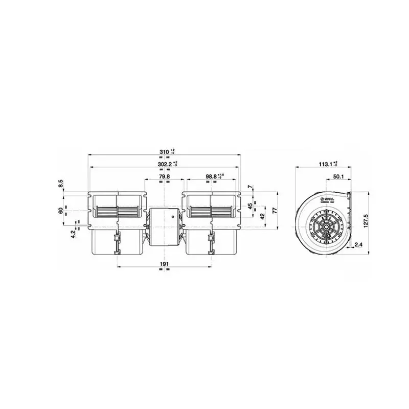 FridayParts 12V Aftermarket Spal 008-A45/B-02 HVAC A/C Heater Blower Motor With Fan for Excavators, Loaders