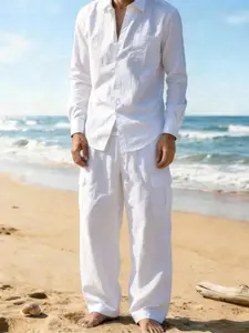 2026 New Linen Long Sleeve Pants Set, Comfortable Casual Wear, Perfect for Everyday Use, Stylish and Breathable Fabric
