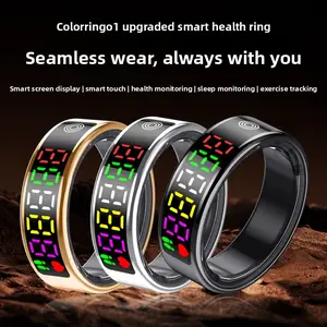 Color Screen Smart Ring with Display, Heart Rate, Blood Oxygen, Sleep Monitoring, Sports Step Counter, Bluetooth Ring