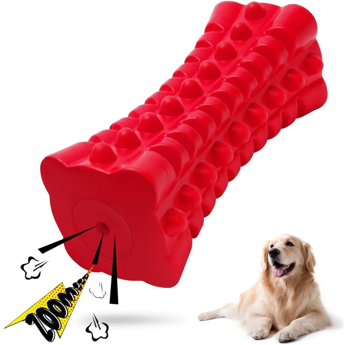 Indestructible Squeaky   – Tough Rubber   for Aggressive Large Dogs, Durable and Safe for Interactive Play