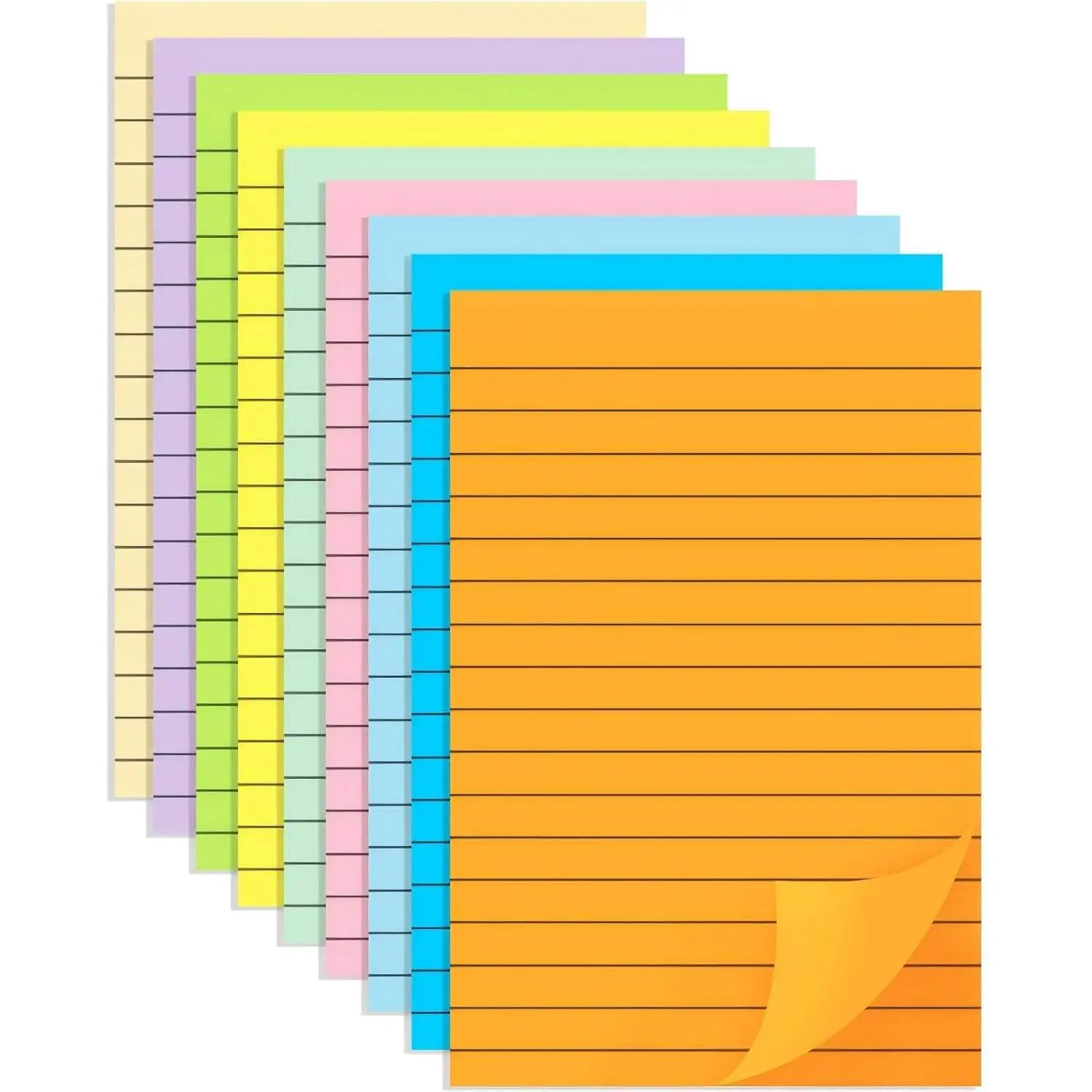 Lined Sticky Notes 4x6 in,  Adhesive Self Stick Note Pads