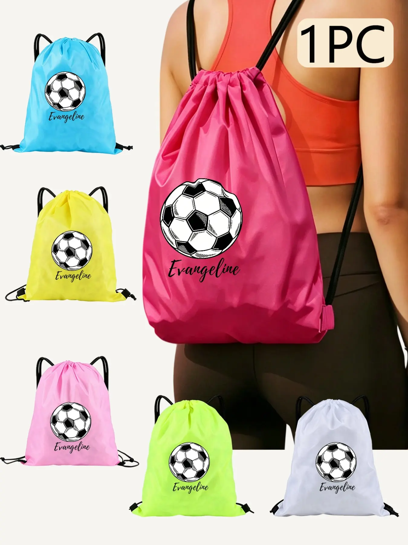 Unisex Drawstring Backpack, Lightweight Waterproof Polyester Gym Bag, Multifunctional Sports Bag, 6 Colors Available, Ideal for Sports, Travel, School, Outdoor Use