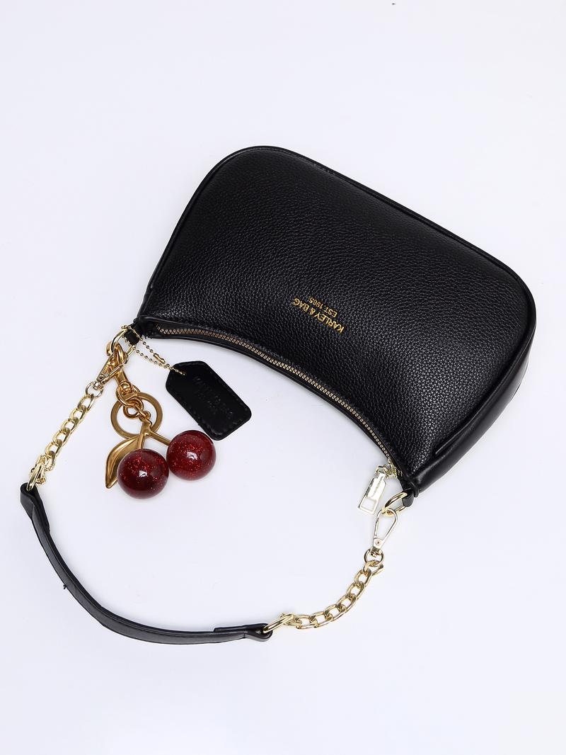 Women's Solid Color PU Leather Shoulder Bag, Adjustable Strap Office Crossbody Bag, Fashionable Durable Design for Daily Use