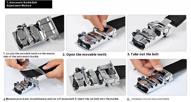 Belt Men's high-end leather automatic buckle head cowhide belt Men's business men's belt Casual classic belt