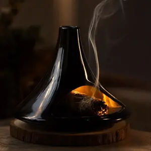 Elegant Ceramic Burner, Bakhoor Burner, Incense Holders, Minimalist Zen Design for Sticks Cones and Holy Wood, Ideal for Meditation and Aromatherapy, Aromatherapy Scent Diffuser