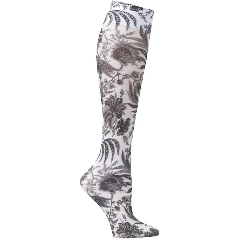 Baby & Maternity Printed Wide Calf Moderate Compression Knee High Stockings - Black Paris