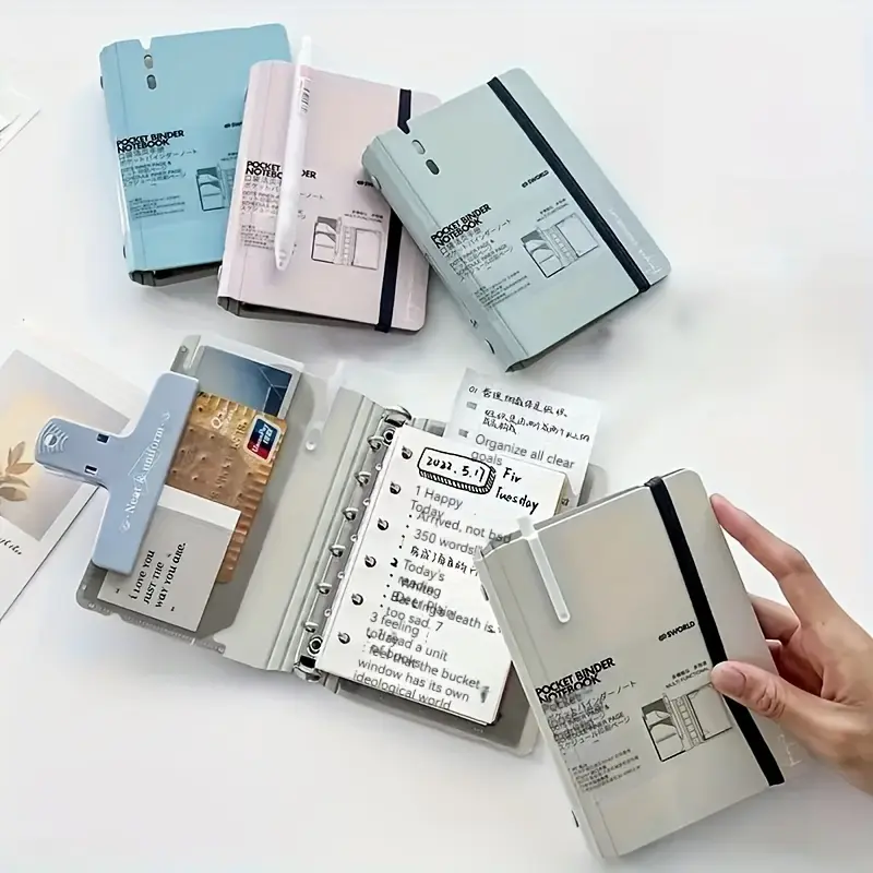 1pc A7 Loose-Leaf Notebook, Book Cover And 40pcs Paper And 4pcs Divider Paper Portable Notebook, Suitable for Office, Stationery Supplies, Student Supplies, And Travel Carrying Supplies