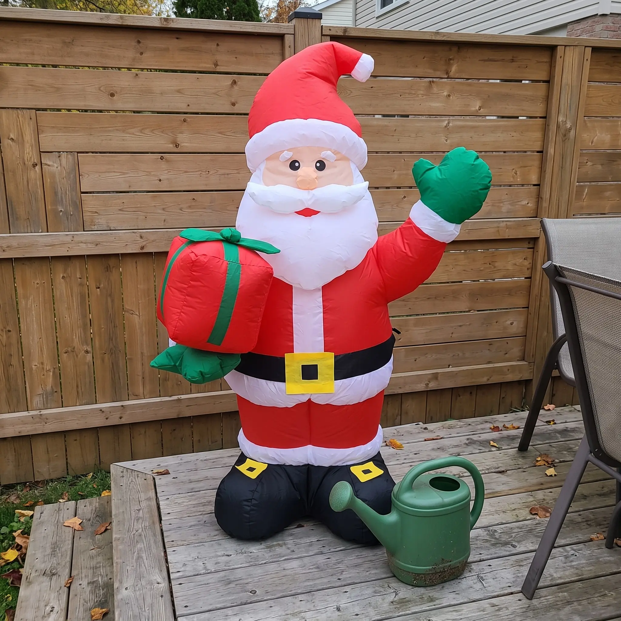 Santa with Oversized Gift Sack Inflatable, Eye-Catching Outdoor Christmas Yard Decor, Instant Holiday Cheer & Party Display
