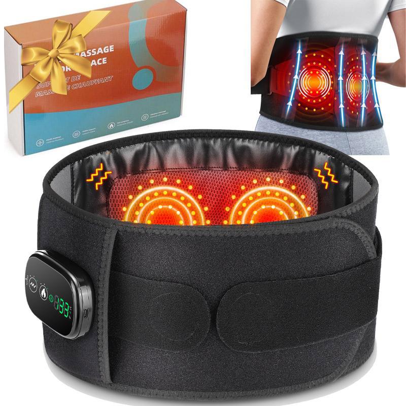 Electric Waist Massager, LED Light 5-level Temperature Adjustment Hot Compress Lower Back Waist Massage Belt, Waist Wrap for Women & Men Chrismas Gift