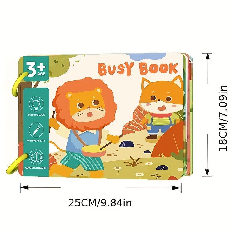 Colorful Early Learning Activity Book, 1 Set Educational Puzzle Games and Tear-off Stickers, Used for Cognitive Development, Attention and Hand Eye Coordination