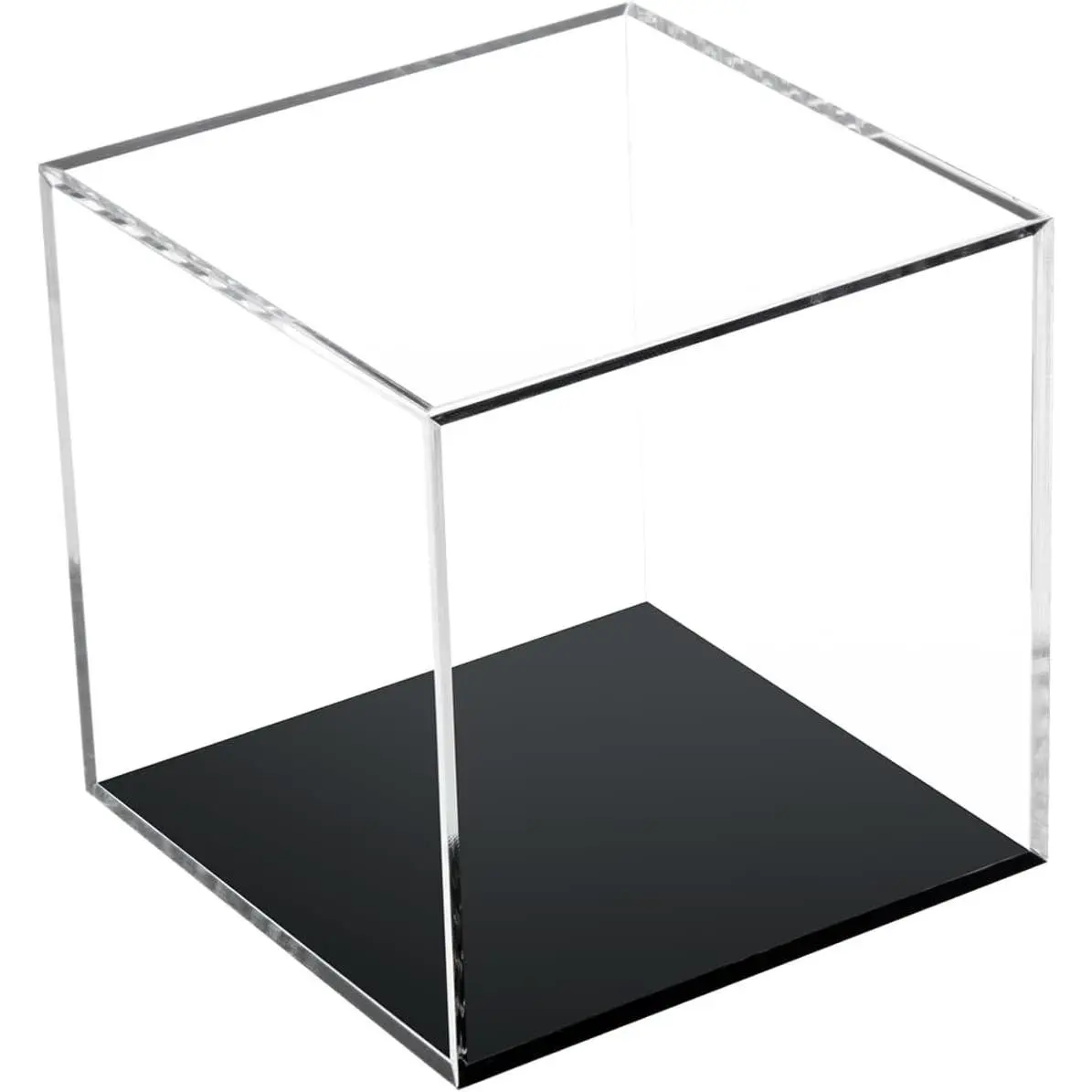 4x4x4 Inch Transparent Acrylic Cube Storage Container with Lid, Square Plexiglass Display Case for Action Figures Toys Craft Supplies, Countertop Home Storage Organizer