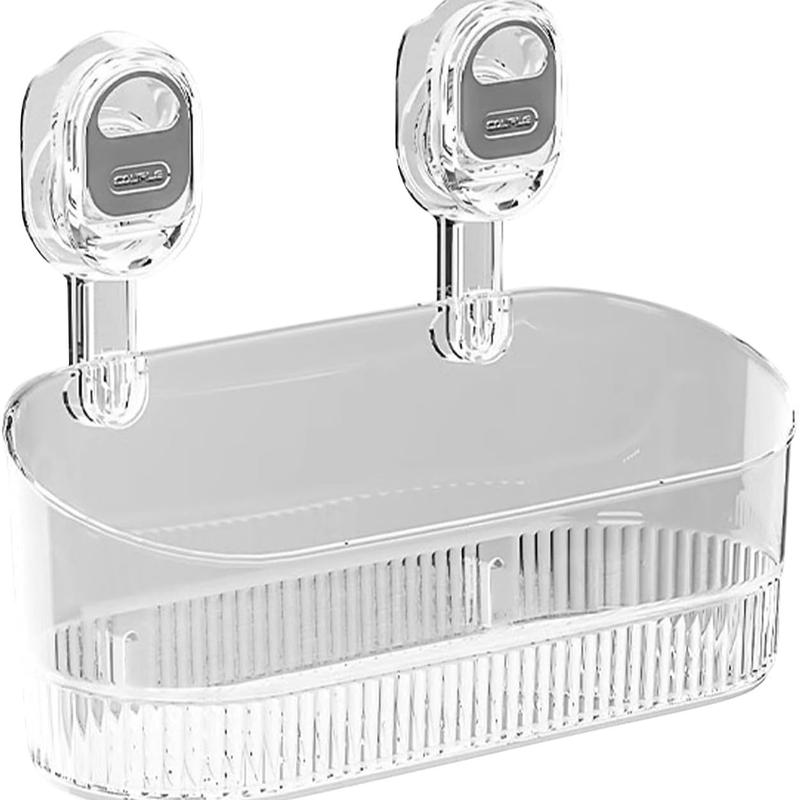 🧖‍♀️ Turn Your Bathroom into a 5-Star Spa! ✨ Aesthetic Clear Shower Caddy & Organizer Shelf | Strong Suction Cups, No Drilling, Dorm Essential, Bathroom Shower Organizers
