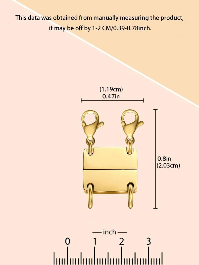 Magnetic Necklace Clasp, Stainless Steel Clasp, Fashionable Jewelry Accessories for Women & Girls, Trendy All-match & Exquisite Jewelry for Birthday Gift