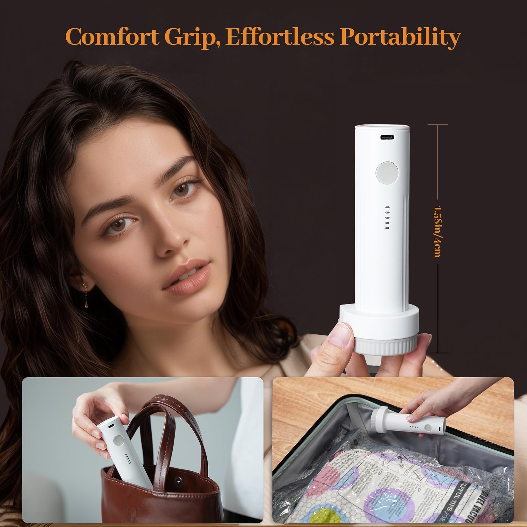 [2026 Upgraded] Cordless Travel Vacuum Bag Set Vacuum Bags for Travel with Rechargeable air Pump, 15 Pack Carry-on Size Compression Packing Bags for Luggage and Suitcase, Space Saver for Clothes and Clothing Travel Zipper Pouches Hands-Free durable pouch