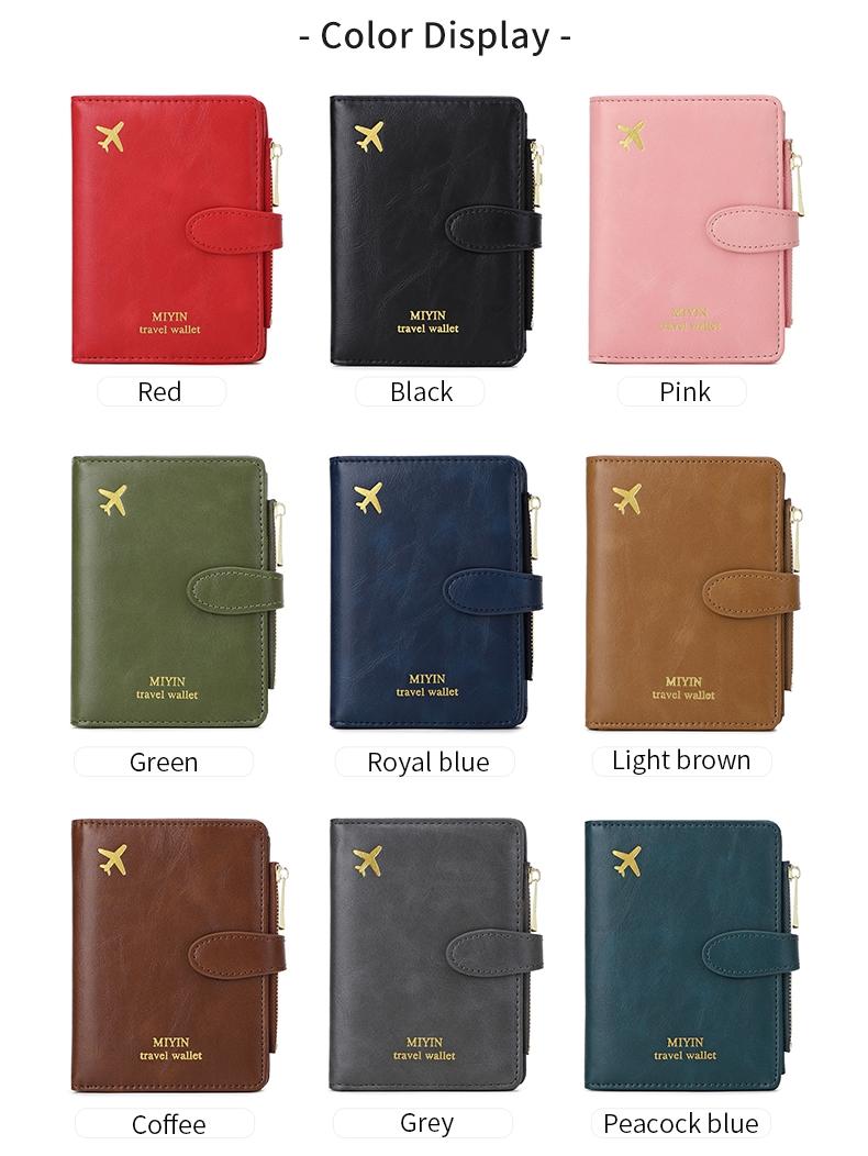 Creative Airplane Pattern Travel Passport Holder with Zipper bag RFID Blocking Passport Protective Bag Document Cover Minimalist Solid Color Business Trip Essential Passport  Wallet Lightweight Portable Travel Wallet Multi-Functional Card Holder Passport