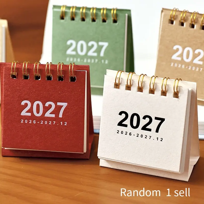Mini Simple Desktop Calendar for 2027, Compact Desk Organizer, Minimalist Design, Perfect for Home Office, Easy to Use Daily Planner