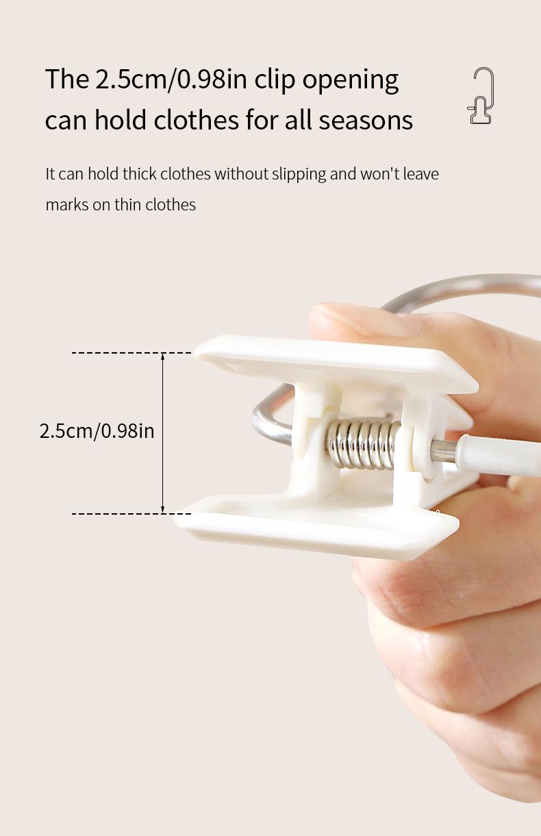 FaSoLa stainless steel single portable non-marking clothes and pants clip with hook for home use