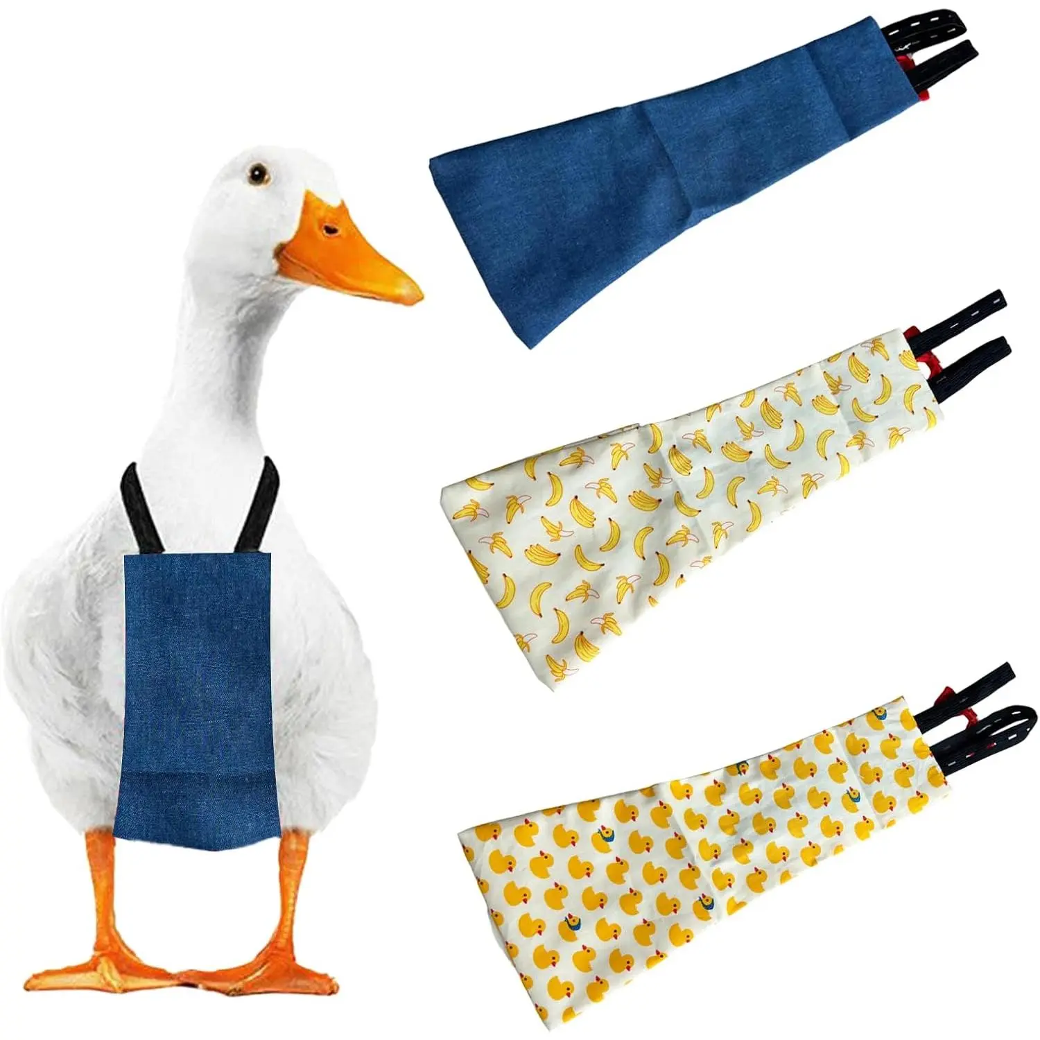 3 Pack Chicken Diapers for Hens, Adjustable Duck Diapers for Pet Ducks, Reusable & Washable Poultry Nappies for Hen Rooster, Size M